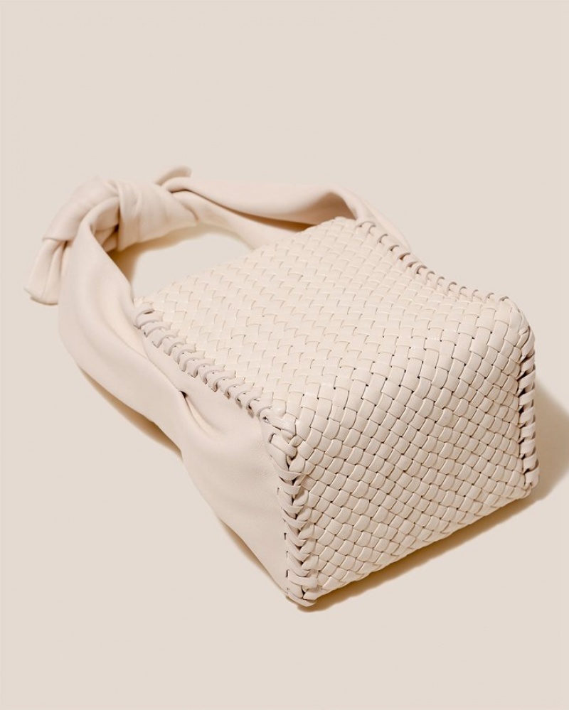 Hereu Molta Handwoven Mini Box Women's Shoulder Bag Beige | NZ-90QLKWXEG