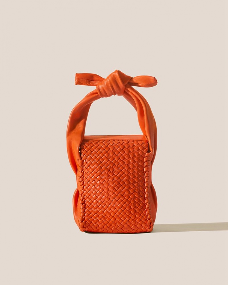 Hereu Molta Handwoven Mini Box Women's Shoulder Bag Orange | NZ-92PQZXWGD