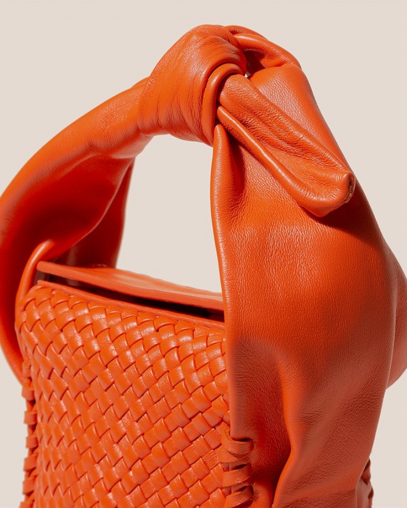 Hereu Molta Handwoven Mini Box Women's Shoulder Bag Orange | NZ-92PQZXWGD