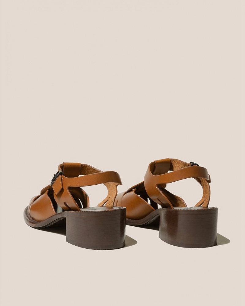 Hereu Pesca Heeled Fisherman Women's Sandals Brown | NZ-78VDWPZHQ