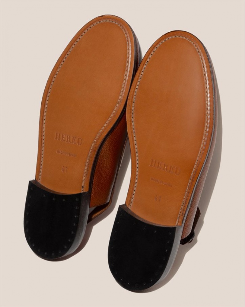 Hereu Raiguer Slingback Pebbled Men's Loafers Brown | NZ-79BCMPRLZ