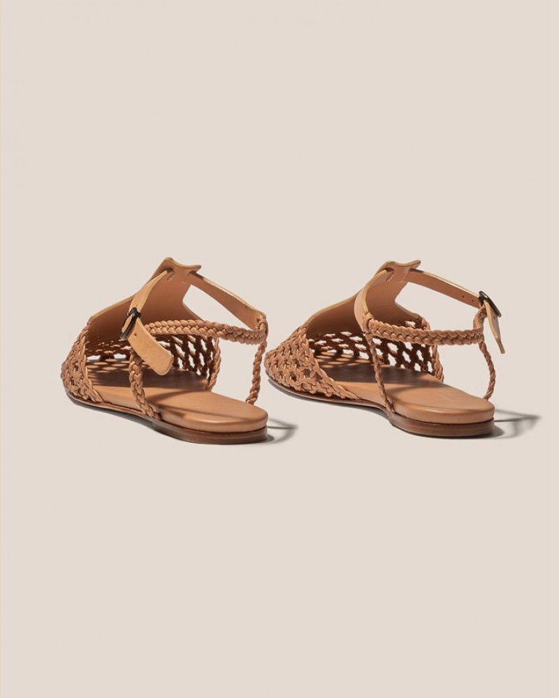 Hereu Reixa Woven T-bar Women's Sandals Beige | NZ-87DGHOMKZ