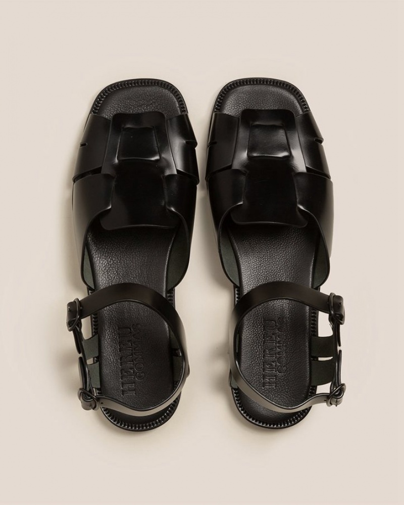 Hereu Roca Square-toe Fisherman Men's Sandals Black | NZ-94XSDBKUF