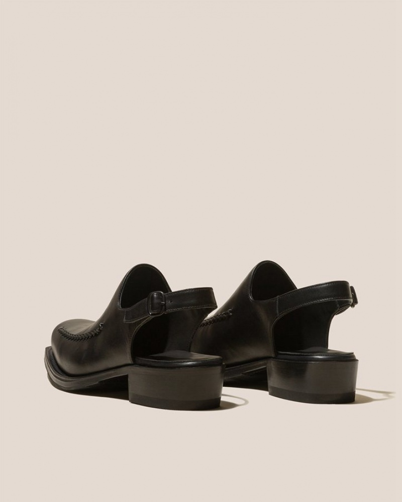 Hereu Saura Square-toe Slingback Women's Clogs Black | NZ-46UVCHTFA