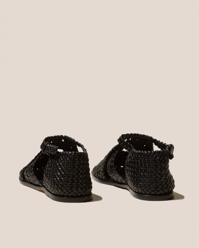 Hereu Serra Woven T-bar Women's Sandals Black | NZ-08LTHJCRS