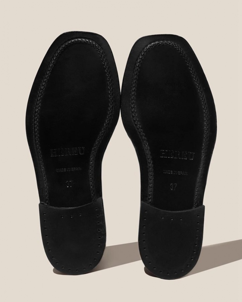 Hereu Sineu Interlaced-detail Slip-on Women's Loafers Black | NZ-39AZUFGHR