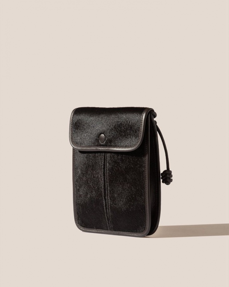 Hereu Terra Calf Hair Square-flat Men's Crossbody Bag Black | NZ-84KHZMABG