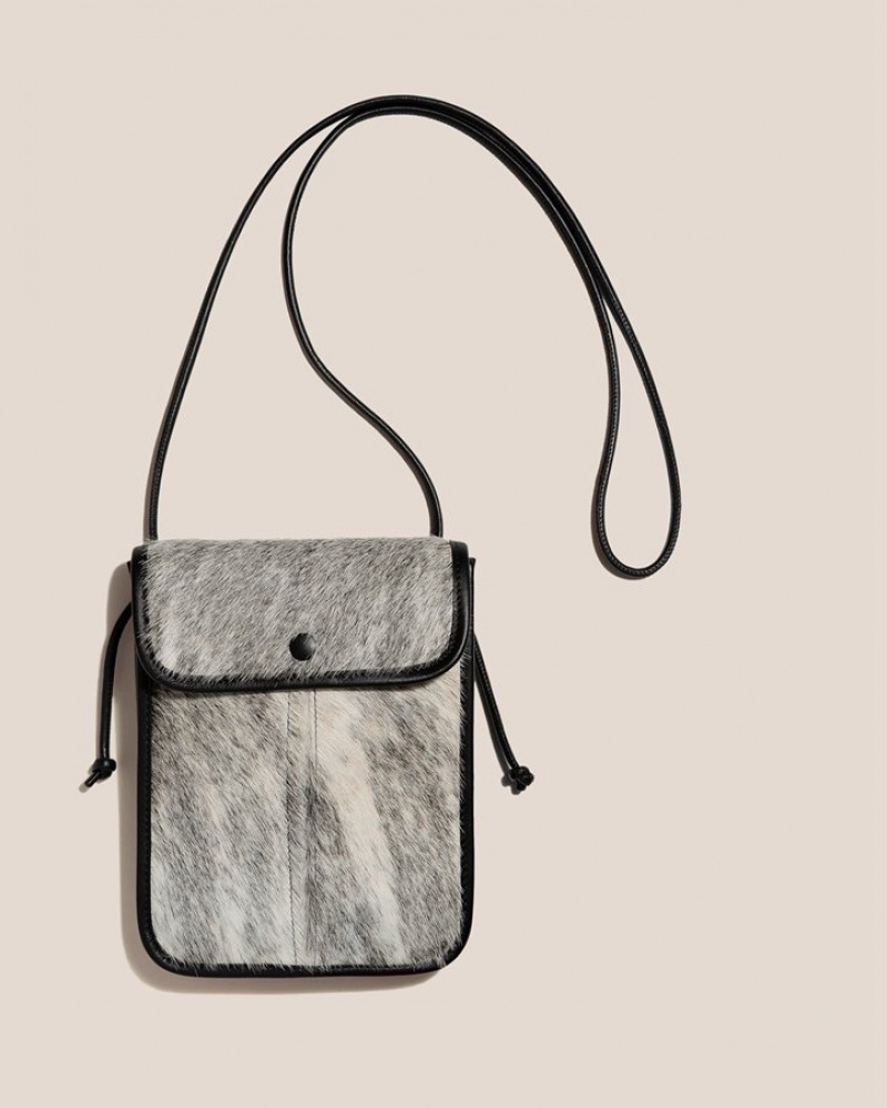 Hereu Terra Calf Hair Square-flat Women's Crossbody Bag Beige / Grey | NZ-98LBNVRAM