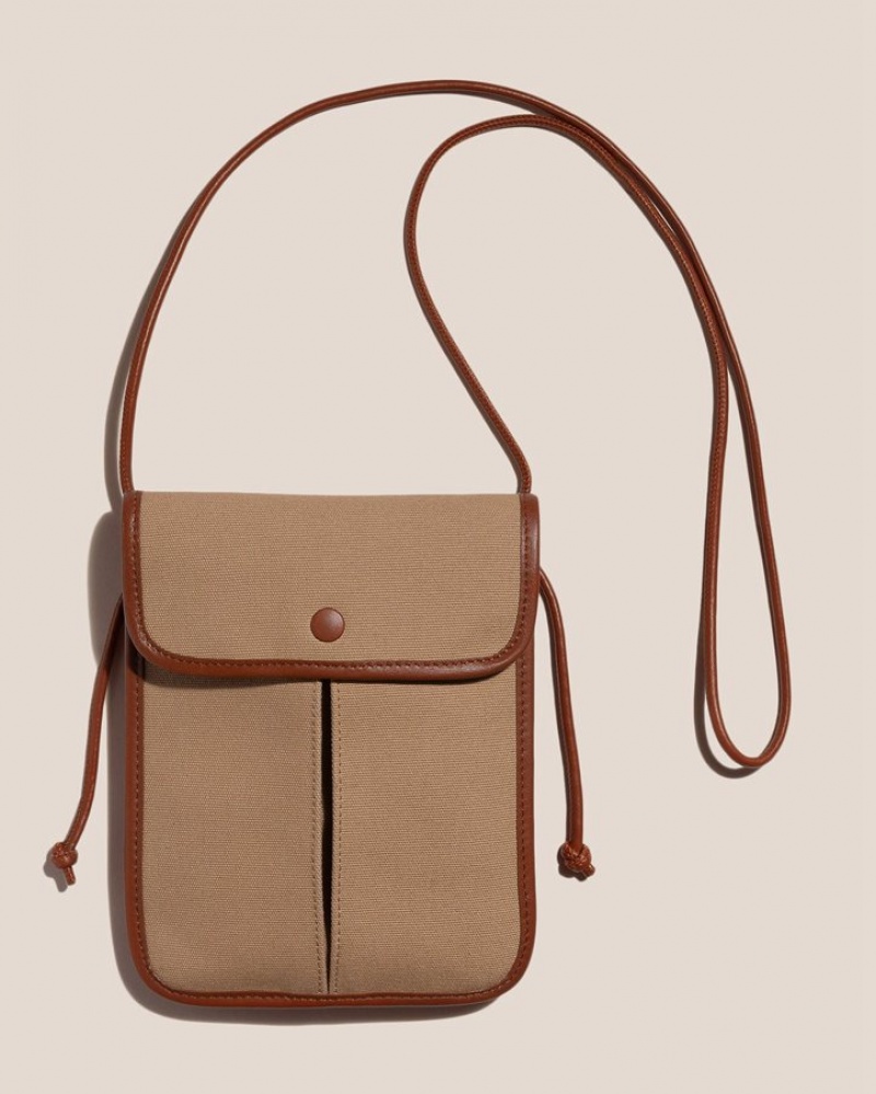 Hereu Terra Square-flat Men's Crossbody Bag Beige / Brown | NZ-06DWBOHMI