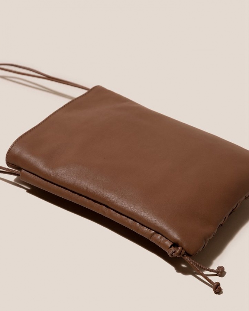 Hereu Trena Flat Square Men's Crossbody Bag Dark Brown | NZ-79AEPKDOZ